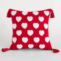 3 Pcs Heart Shaped Valentines Day Tufted Home Decor Pillow