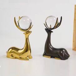 8 Pcs Brass Reindeer Tabletop Figurine